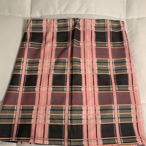 Pink plaid skirt